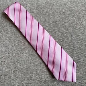 Likas Unique Pinks 100% Silk Striped Textured Handmade Men’s Tie Office Work